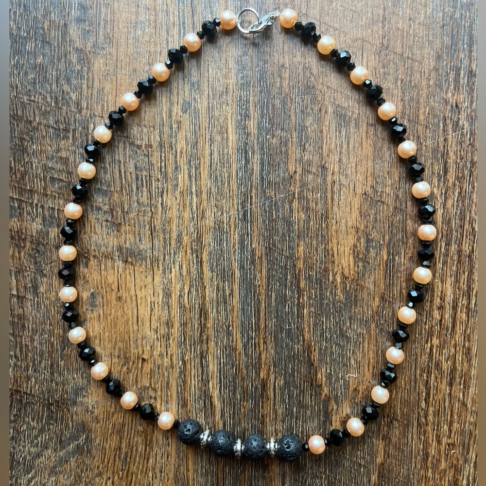 Lava bead essential oil necklace